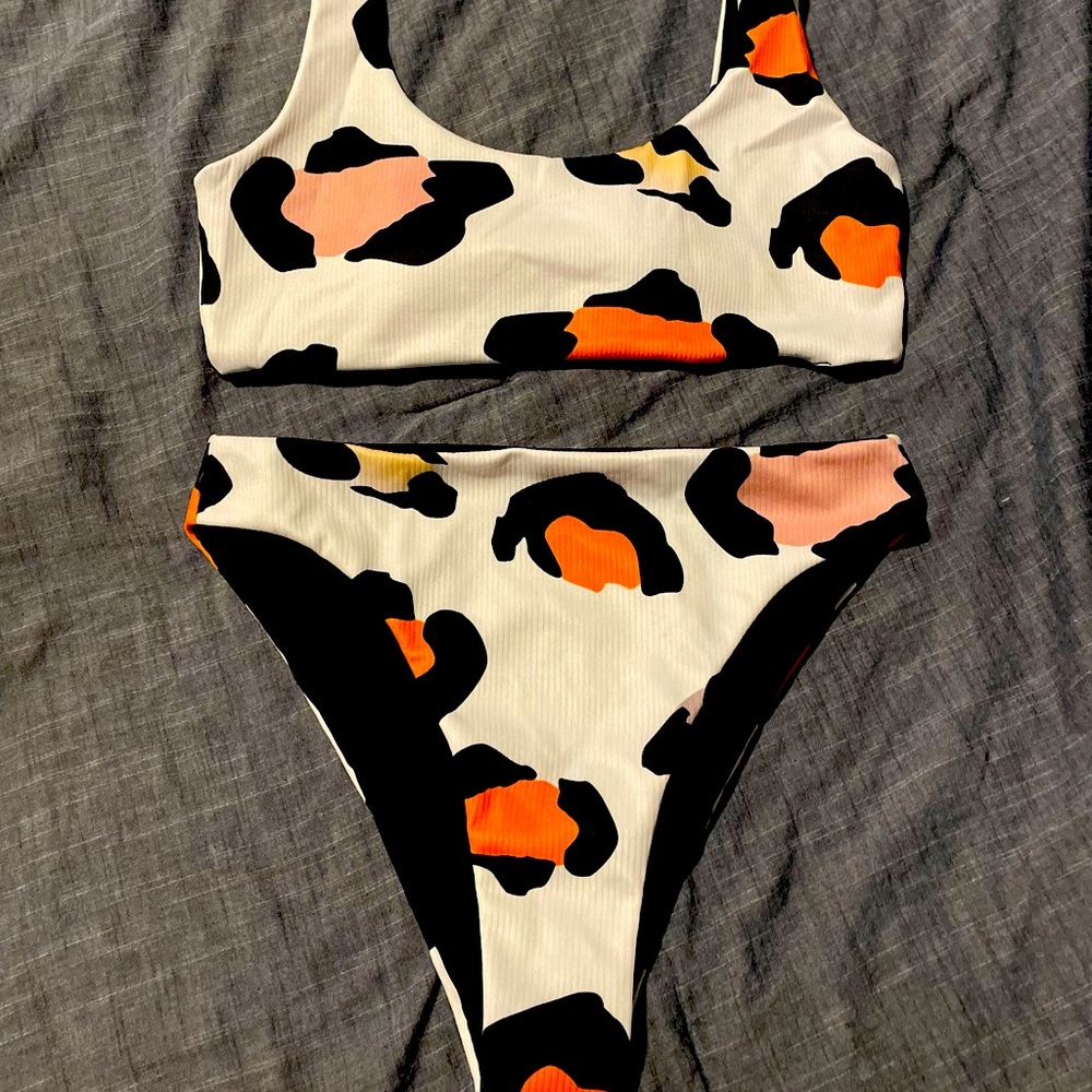 Shein smudged dot bikini